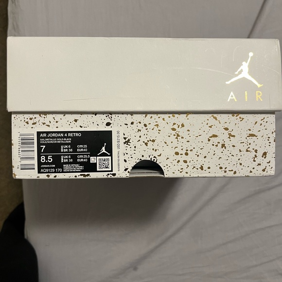 Nike Air Jordan 4 Metallic Gold size 8.5 women(brand new) - Picture 7 of 7